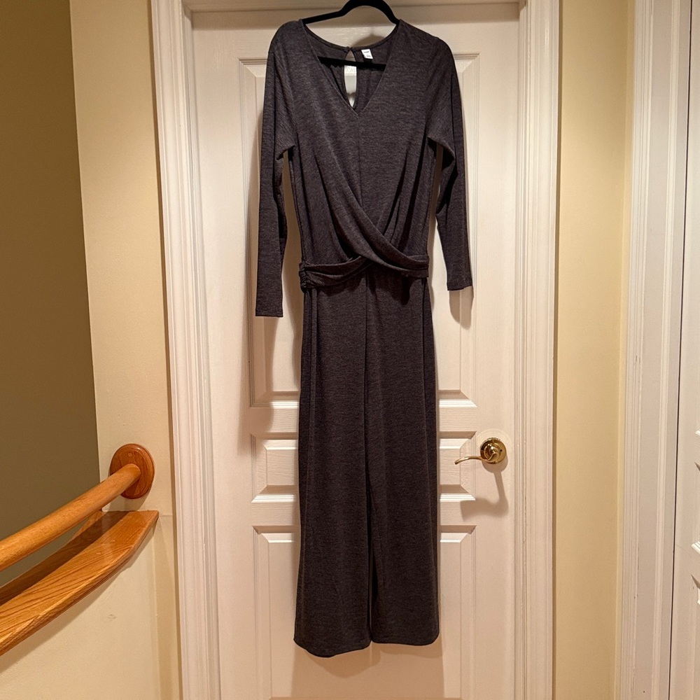 Old Navy Charcoal  Gray Long Sleeve Jumpsuit Size L